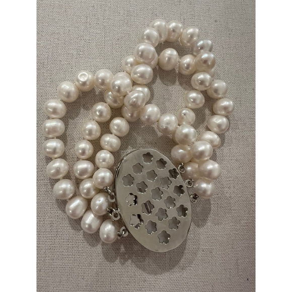 Fresh Water Pearl Chain Linked Bracelet - Picture 3 of 5